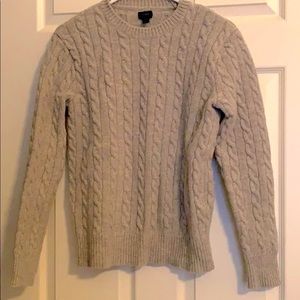 J.Crew gray cable knit wool sweater size small